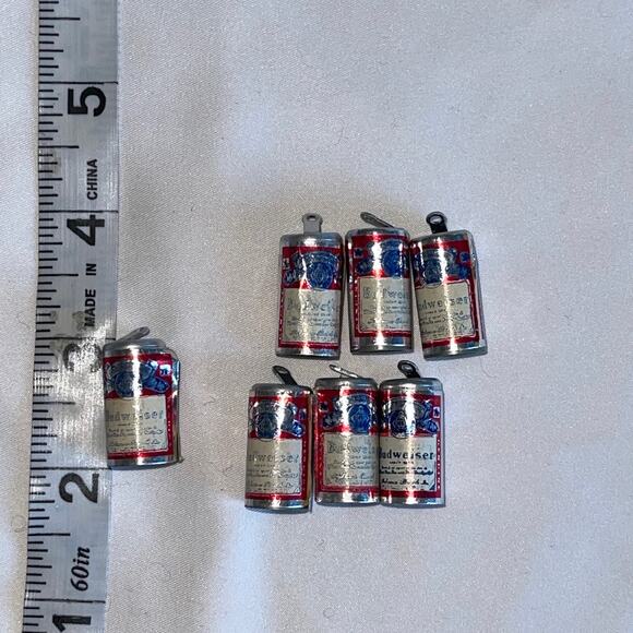 Vintage Beer Can Necklace Vending Charms set of 7 - Picture 1 of 3